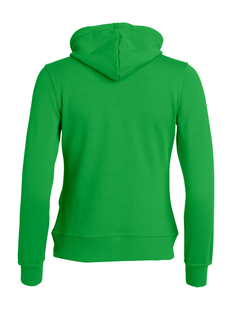 Clique Basic Hoody Full Zip Dames appelgroen achterkant