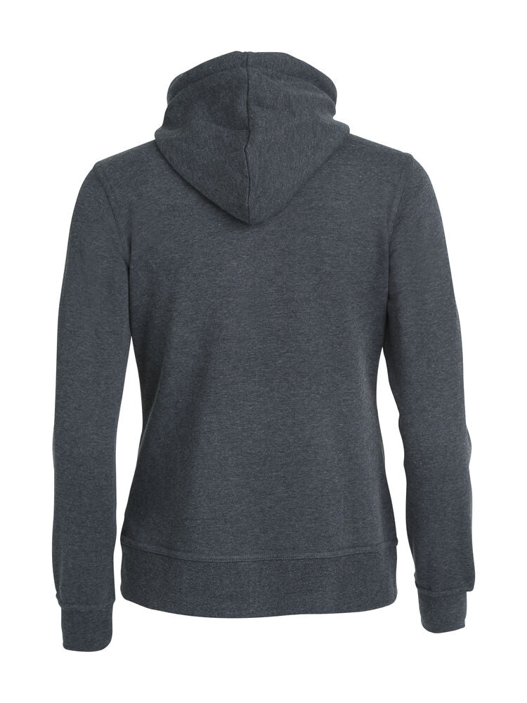 Clique Basic Hoody Full Zip Dames antraciet melange achterkant