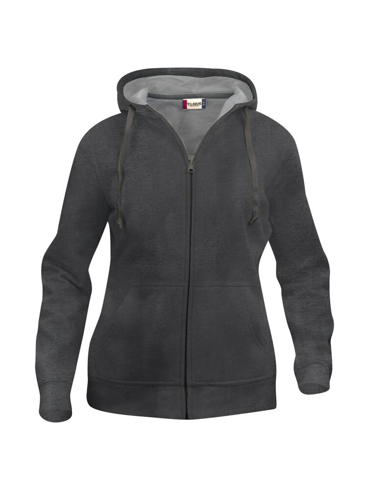 Clique Basic Hoody Full Zip Dames antraciet melange