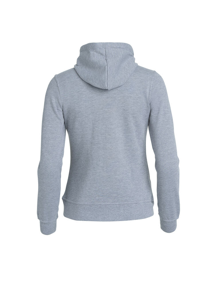 Clique Basic Hoody Full Zip Dames grijsmelange achterkant
