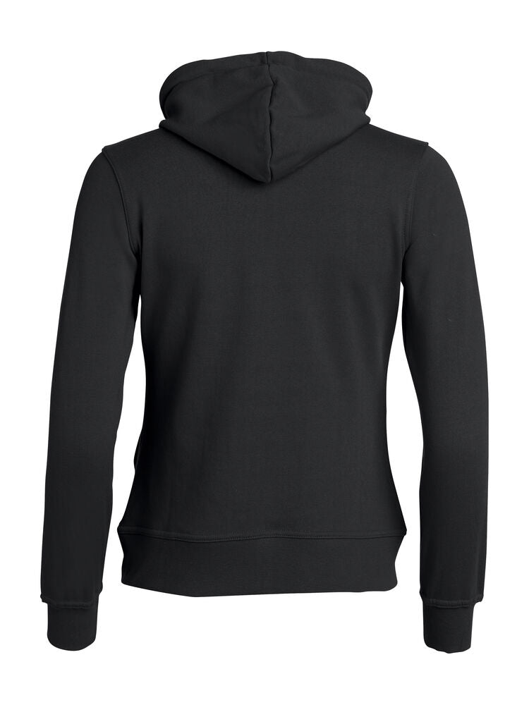 Clique Basic Hoody Full Zip Dames zwart achterkant