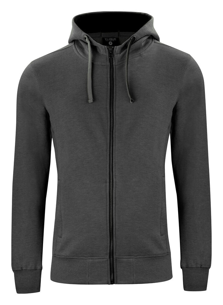 Clique Classic Hoody Full Zip Heren antraciet melange
