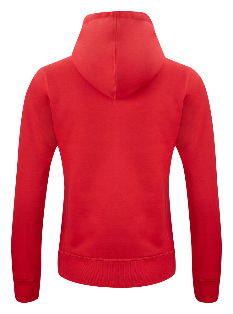Clique Classic Hoody Full Zip Dames rood achterkant