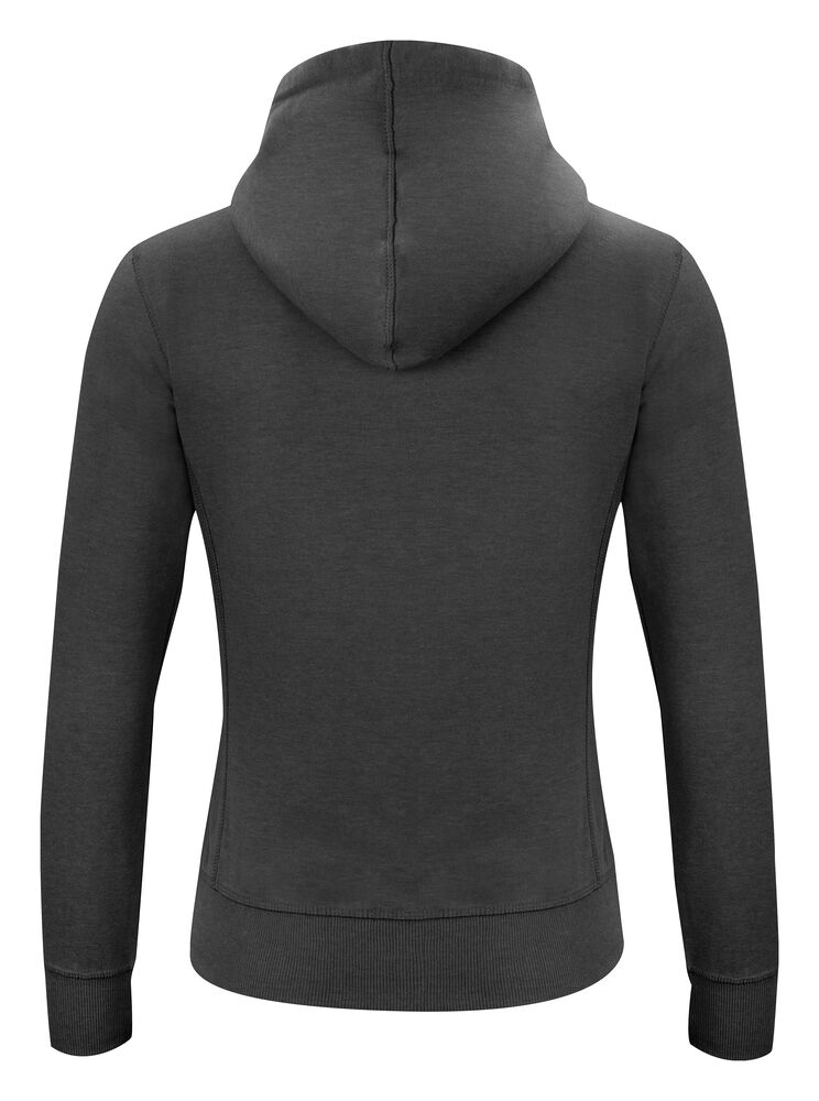 Clique Classic Hoody Full Zip Dames antraciet melange achterkant