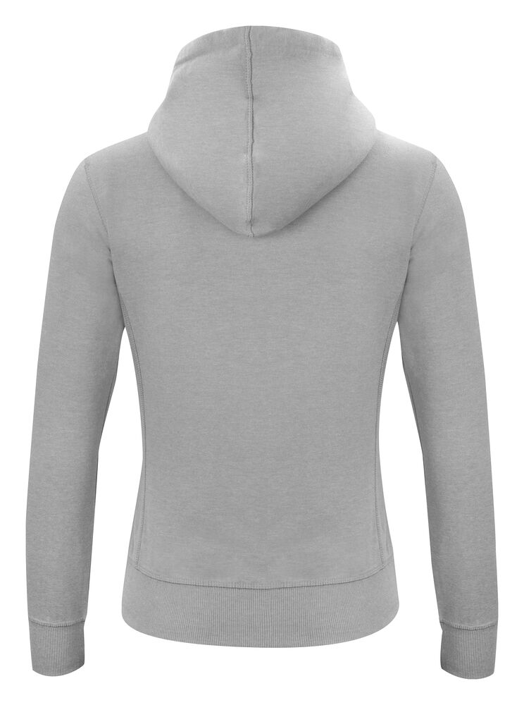 Clique Classic Hoody Full Zip Dames grijsmelange achterkant