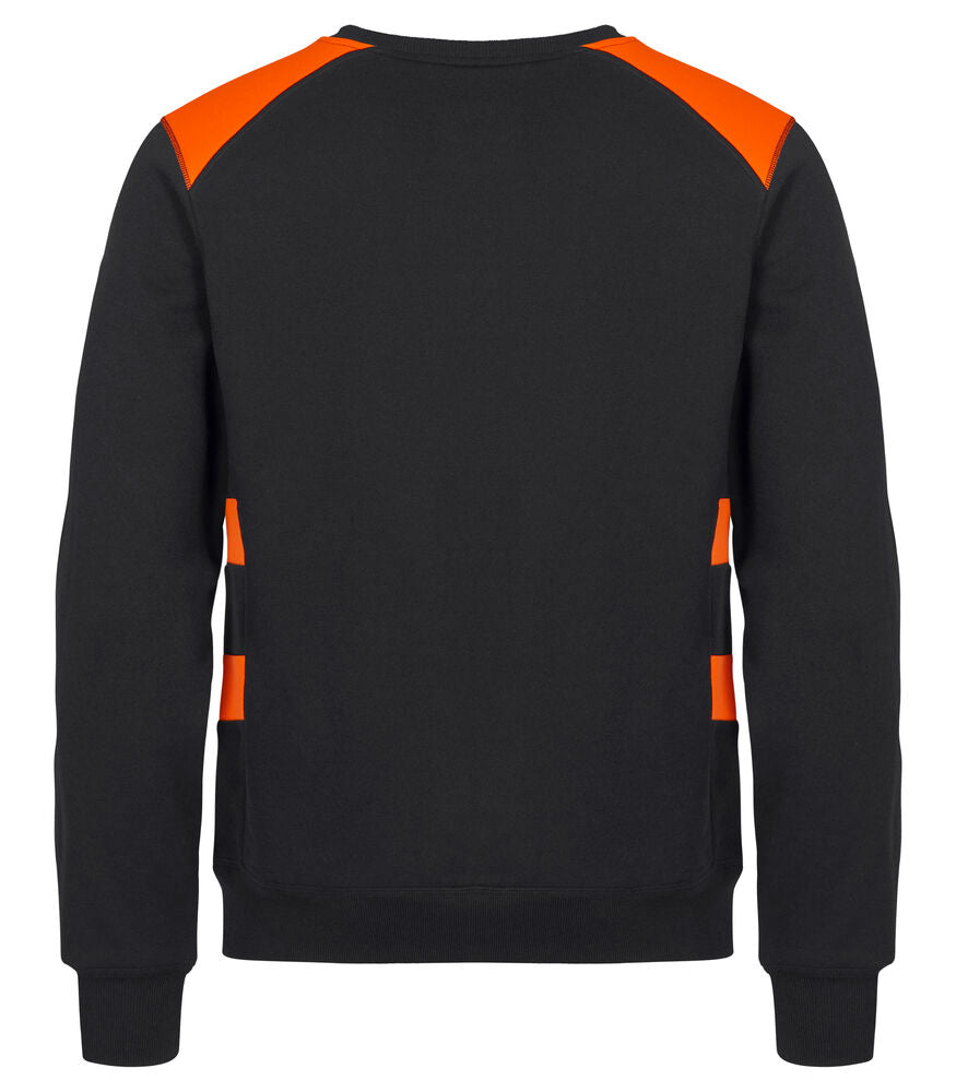 Clique Ambition Roundneck signaaloranje achterkant