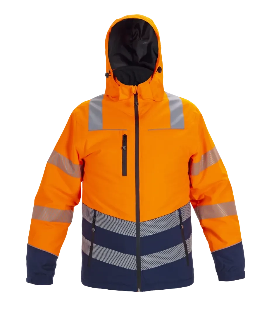 Winterparka Brussel Orange/Navy - Fluor Oranje - Marine