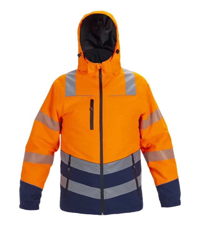 Winterparka Brussel Orange/Navy - Fluor Oranje - Marine