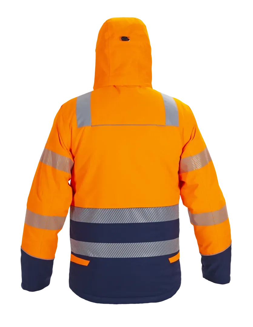 Winterparka Brussel Orange/Navy - Fluor Oranje - Marine