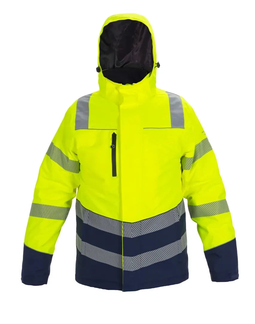 Winterparka Brussel Yellow/Navy - Fluor Geel - Marine