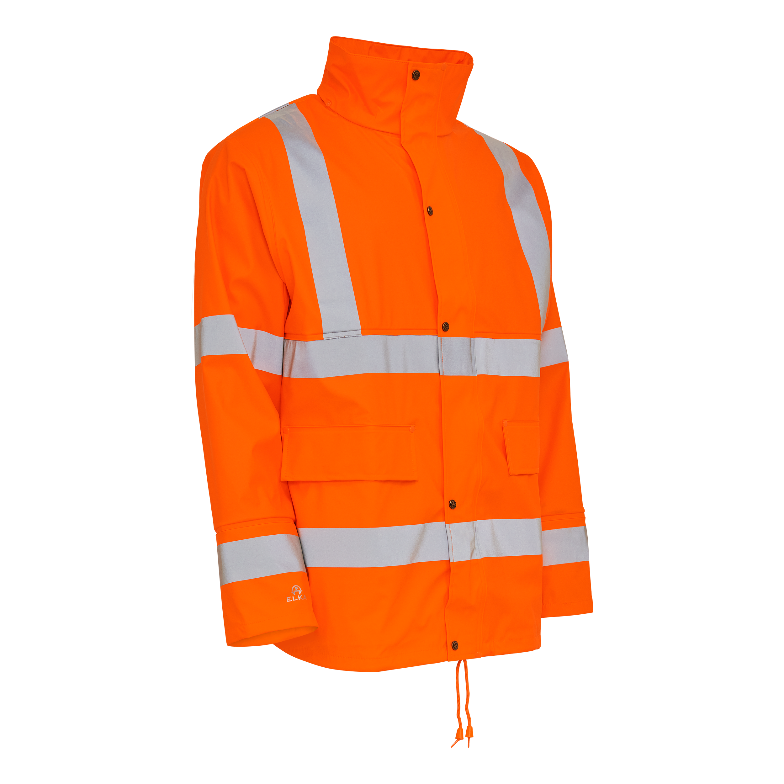 Dry Zone Visible PU Rain Jacket Hi-Vis with Reflective Stripes