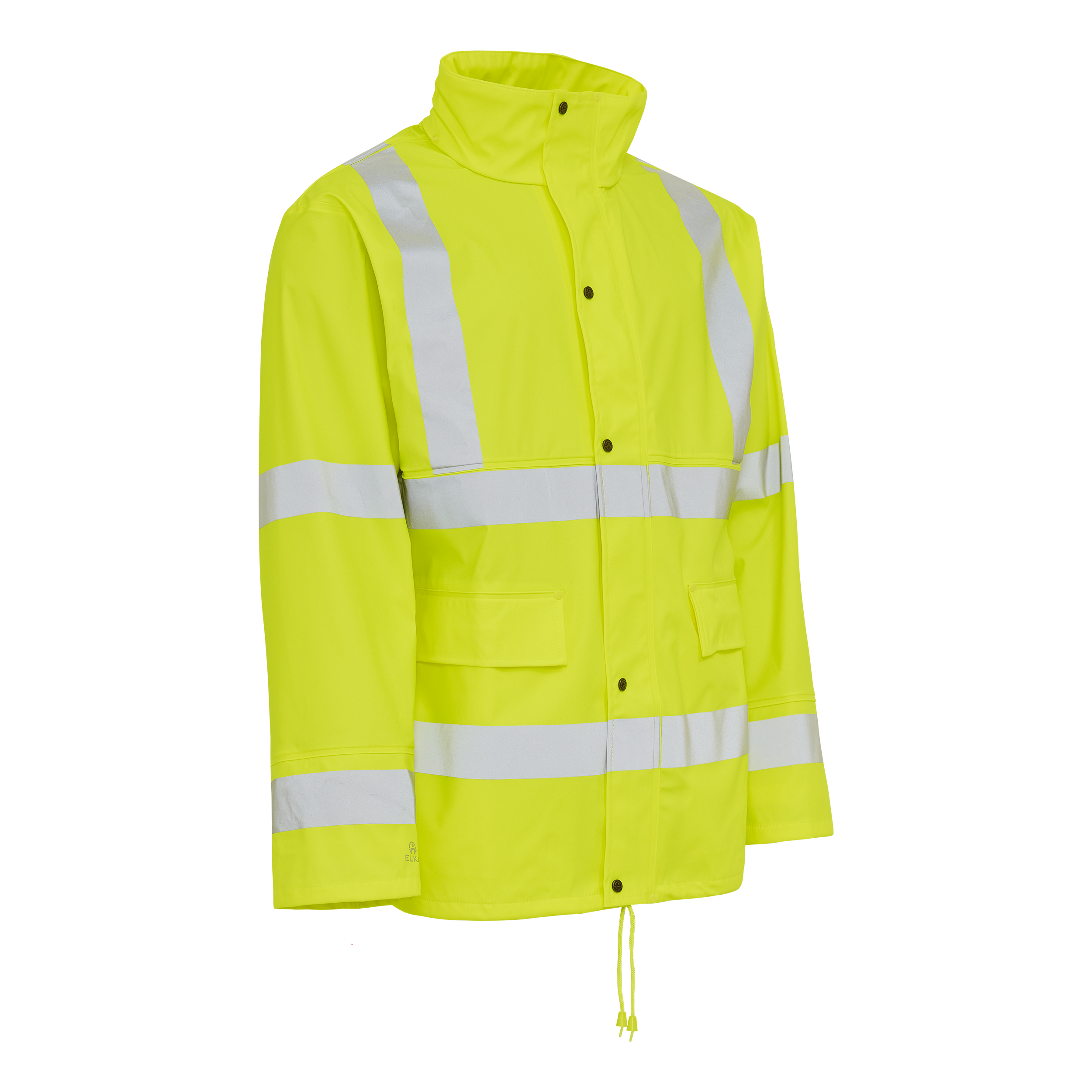 Dry Zone Visible PU Rain Jacket Hi-Vis with Reflective Stripes
