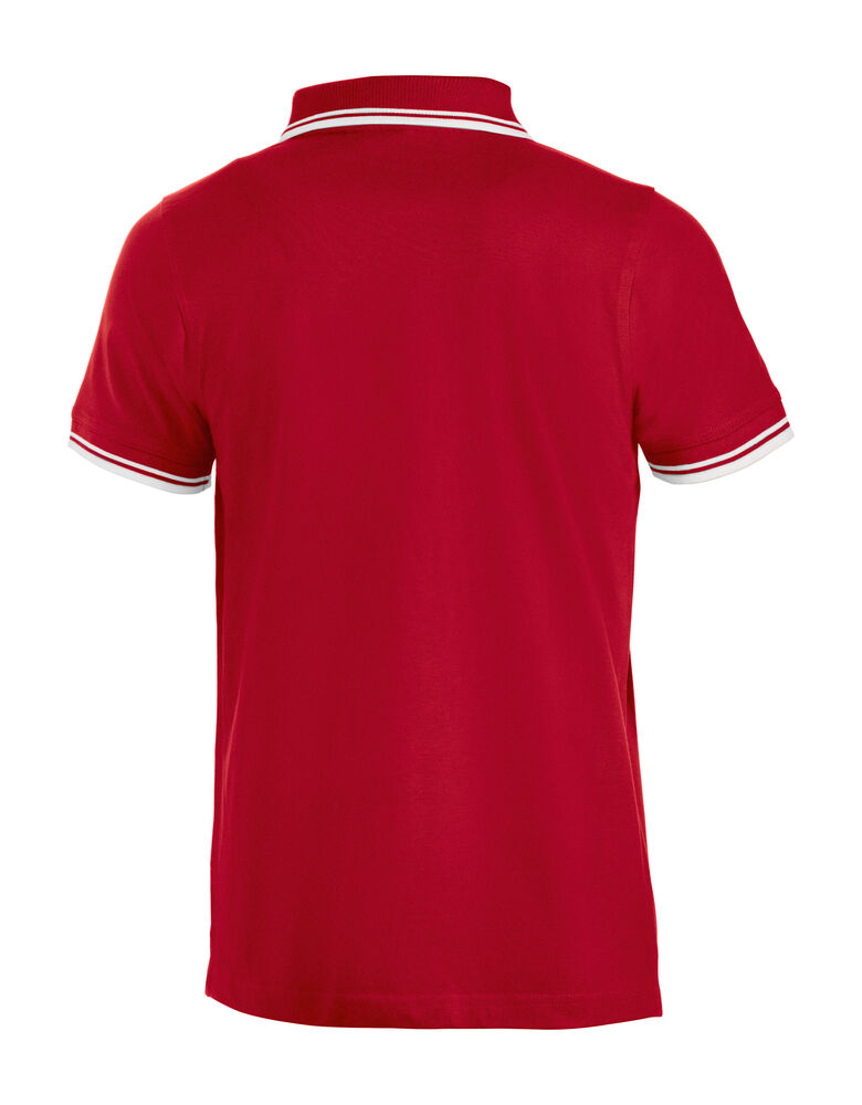 Clique Amarillo Polo Heren rood achterkant