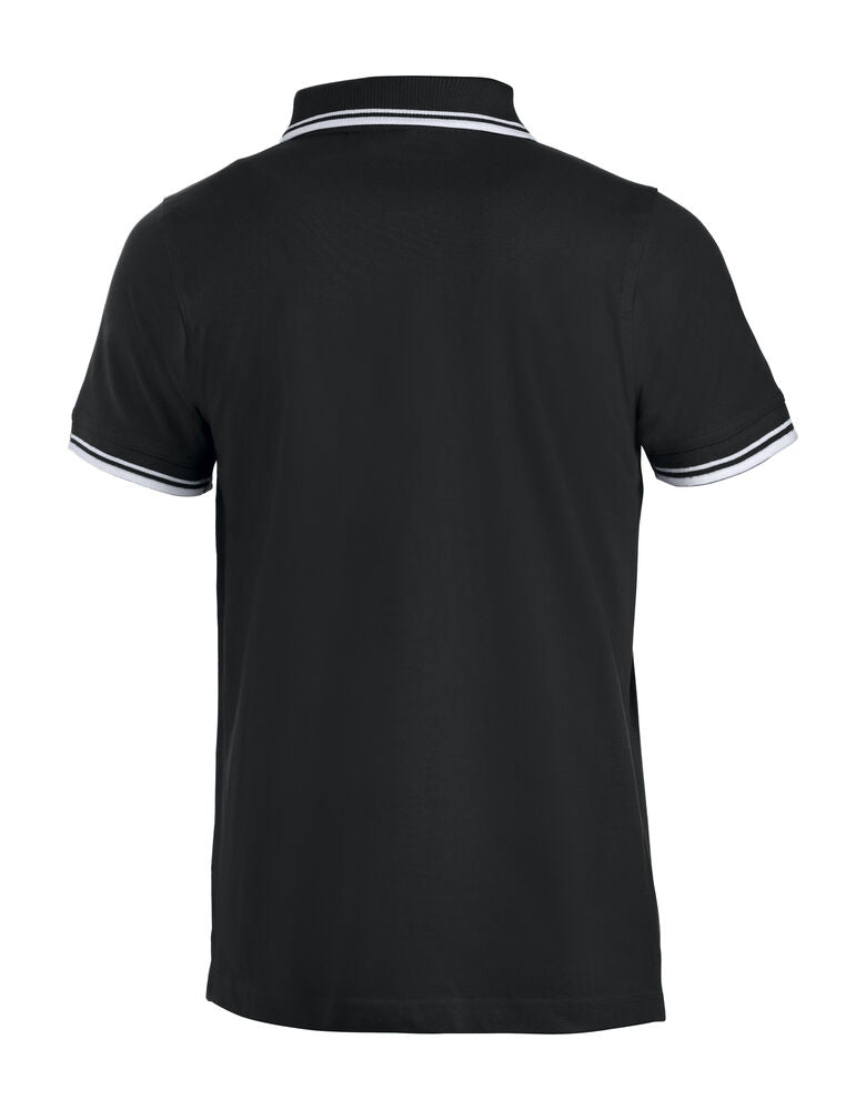 Clique Amarillo Polo Heren zwart/wit achterkant