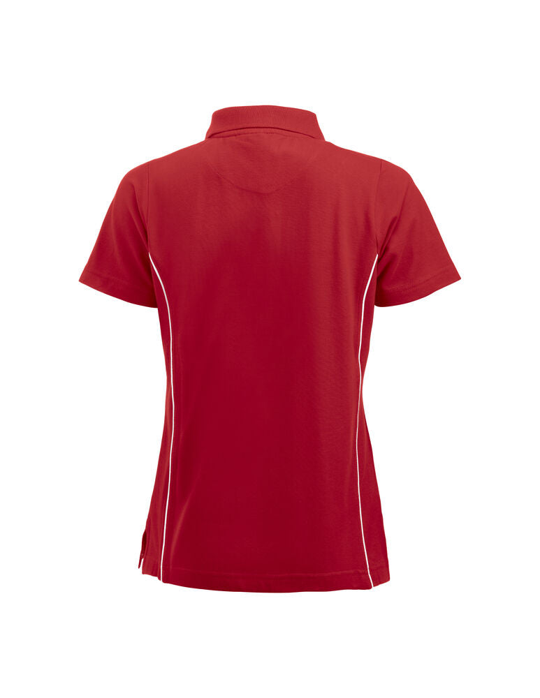 Clique New Alpena Polo Dames rood achterkant