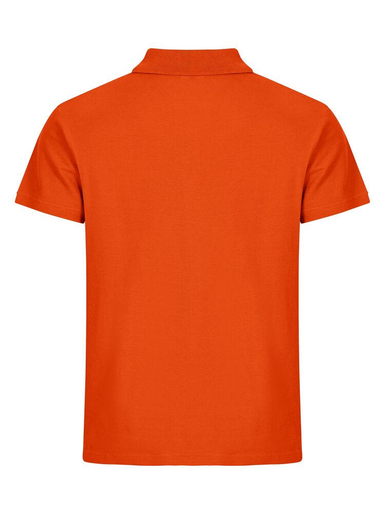 Clique Basic Polo Heren dieporanje achterkant