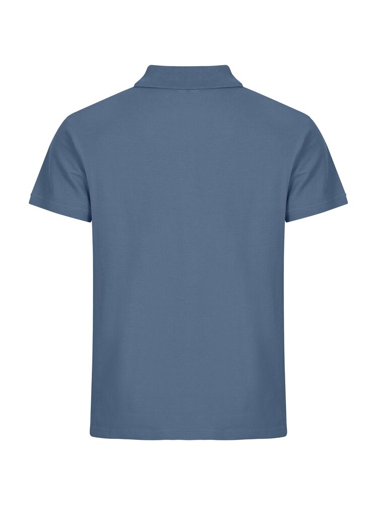Clique Basic Polo Heren staalblauw achterkant