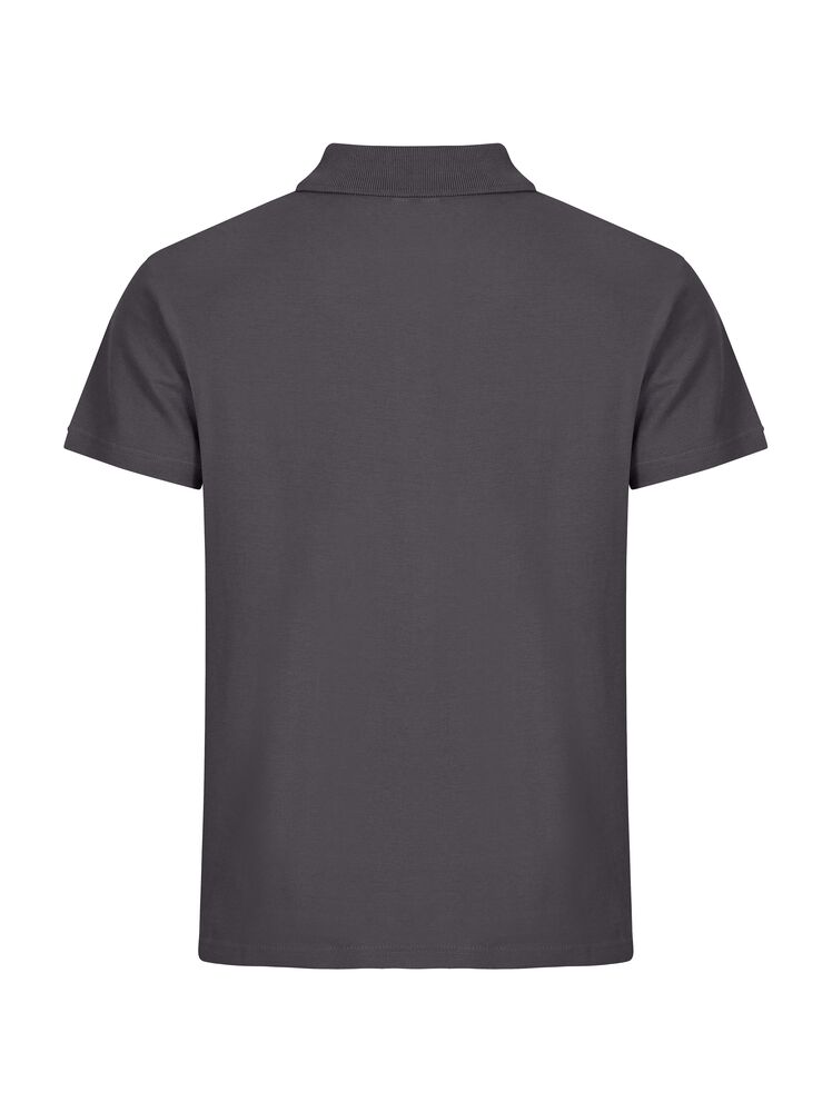 Clique Basic Polo Heren metaalgrijs achterkant