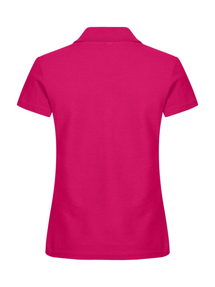 Clique Basic Polo Dames helder kersen achterkant