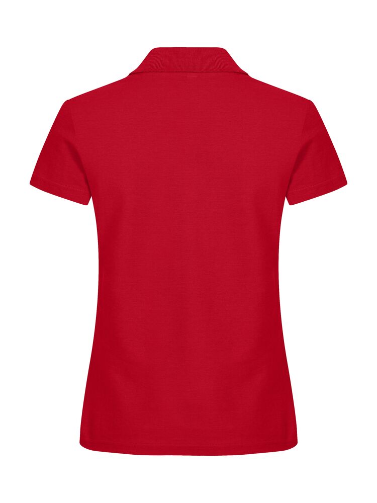 Clique Basic Polo Dames rood achterkant