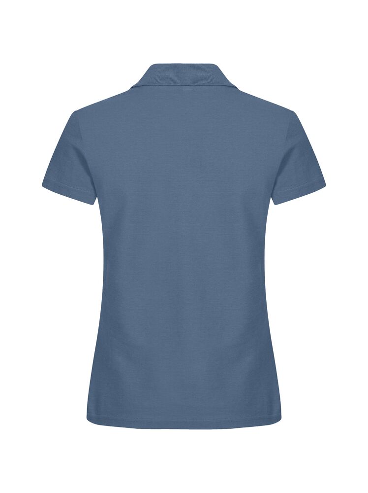 Clique Basic Polo Dames staalblauw achterkant