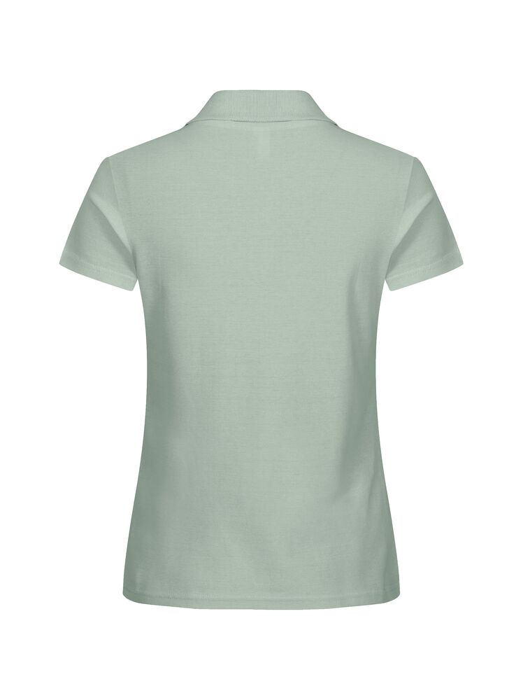 Clique Basic Polo Dames saliegroen achterkant
