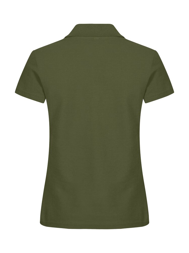 Clique Basic Polo Dames legergroen achterkant