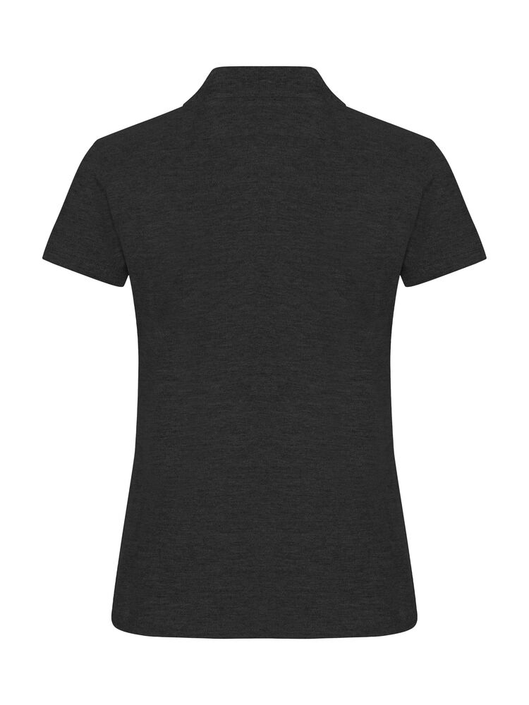 Clique Basic Polo Dames antraciet melange achterkant