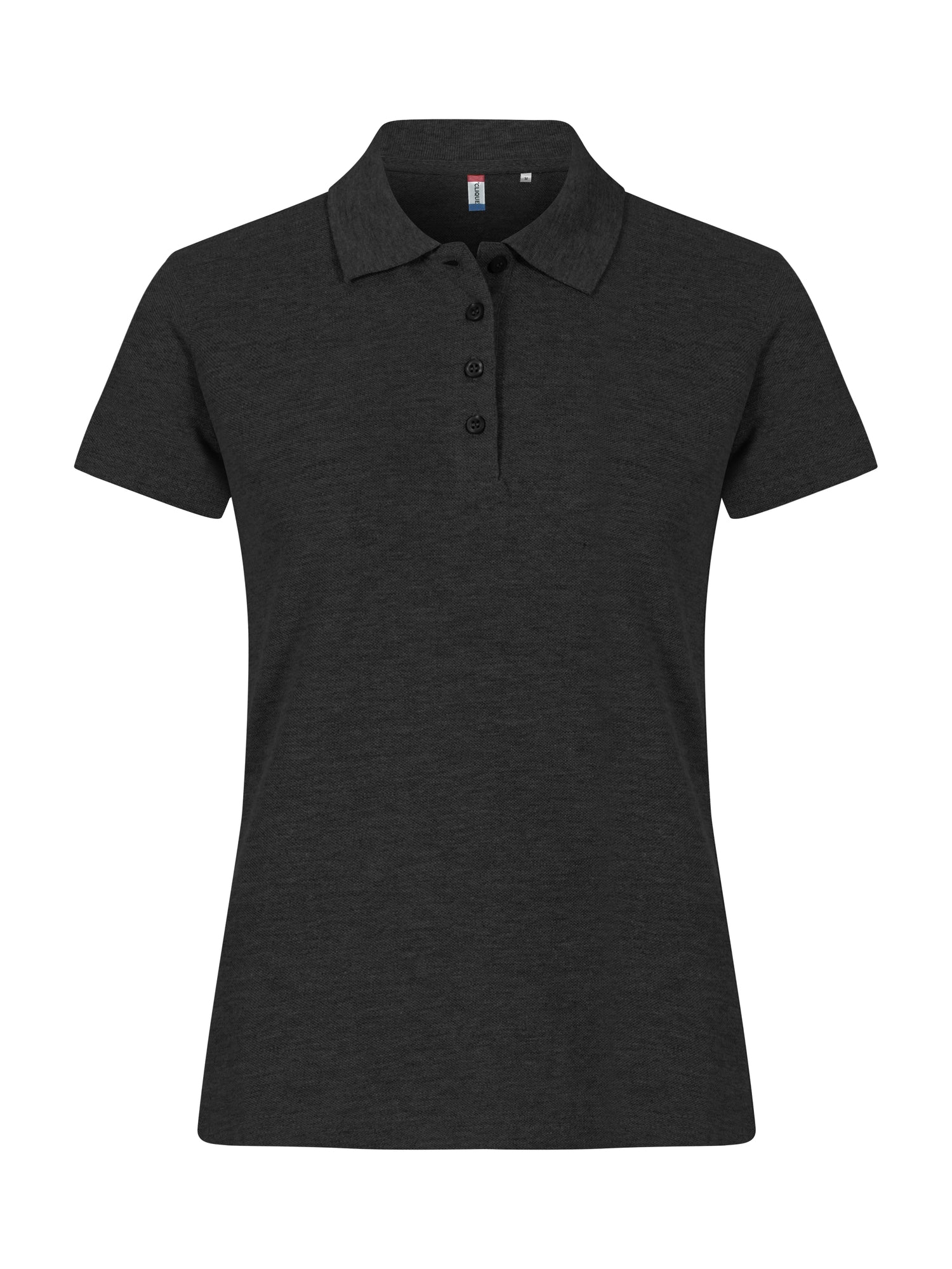 Clique Basic Polo Dames antraciet melange
