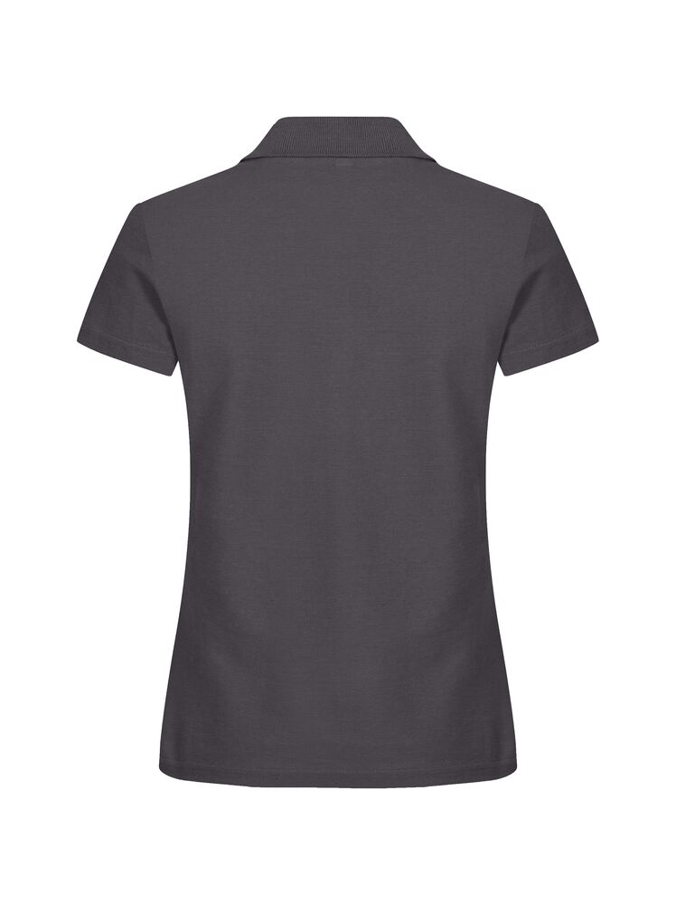 Clique Basic Polo Dames metaalgrijs achterkant