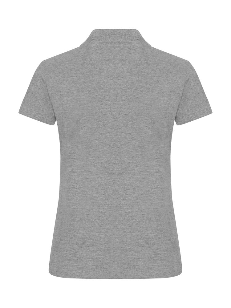 Clique Basic Polo Dames grijsmelange achterkant