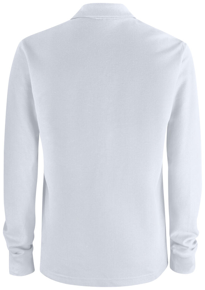 Clique Basic Polo L/S Pocket wit achterkant
