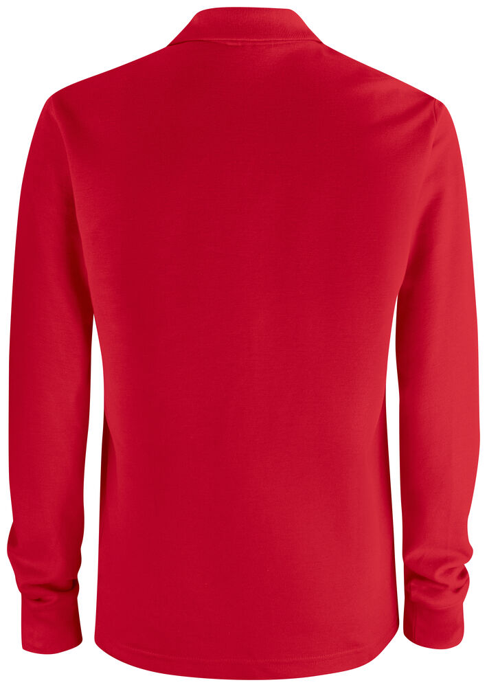 Clique Basic Polo L/S Pocket rood achterkant