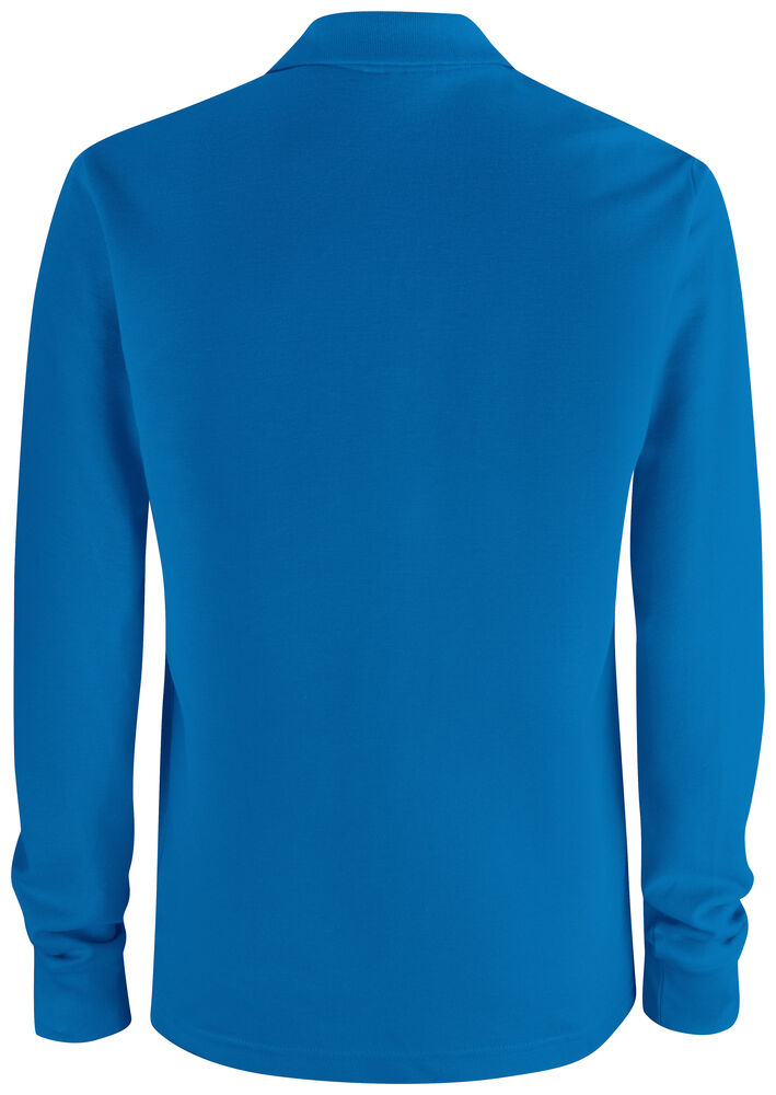 Clique Basic Polo L/S Pocket kobalt achterkant