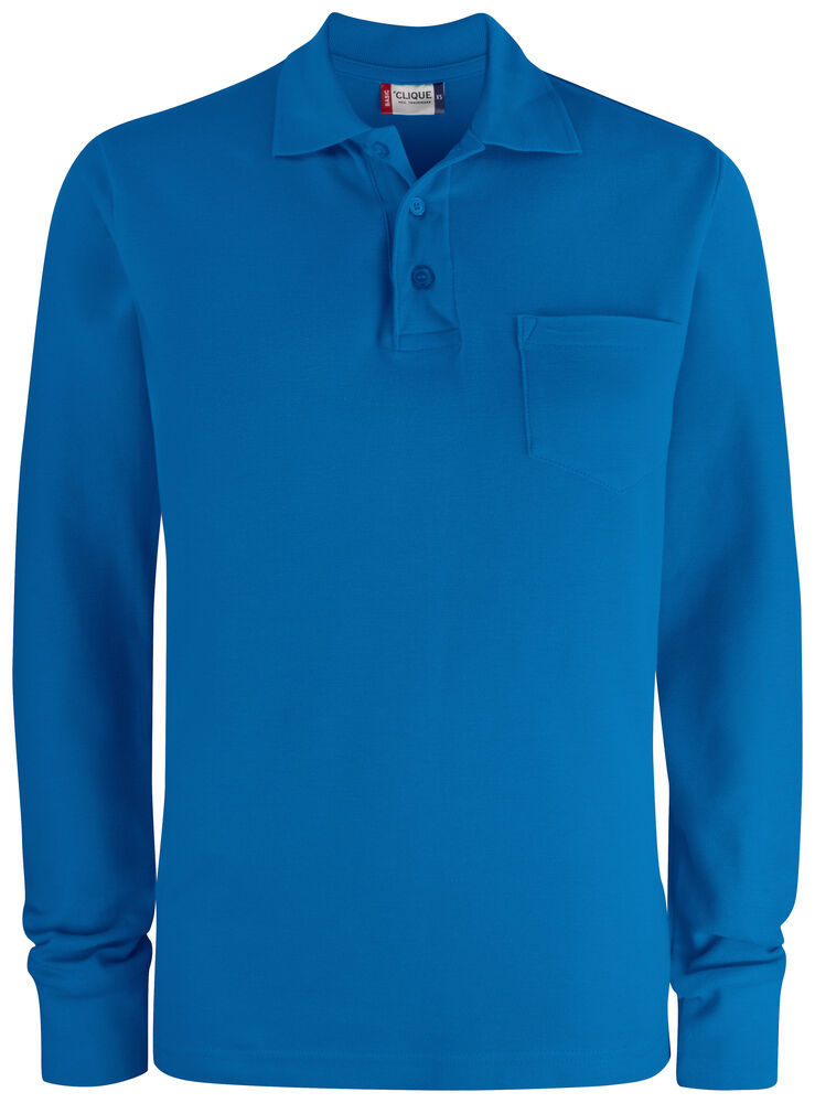 Clique Basic Polo L/S Pocket kobalt
