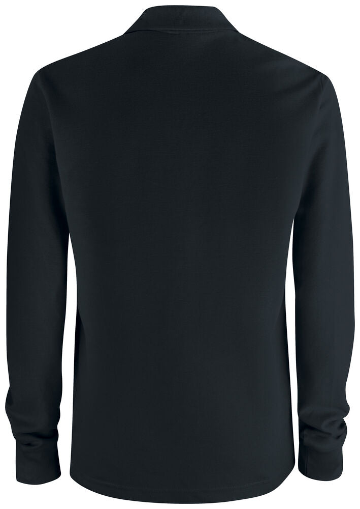 Clique Basic Polo L/S Pocket zwart achterkant