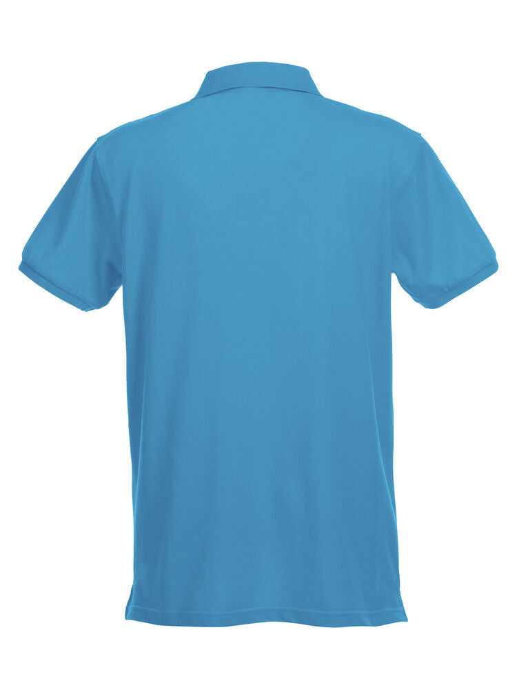Clique Stretch Premium Polo Heren turquoise achterkant