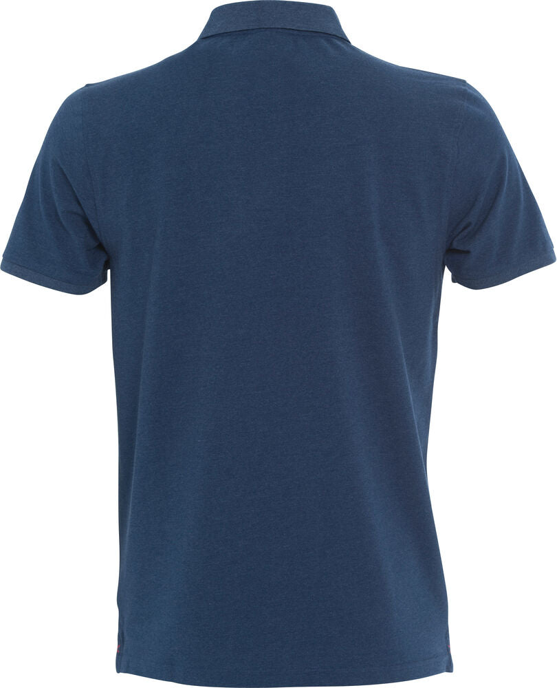 Clique Stretch Premium Polo Heren blauwmelange achterkant