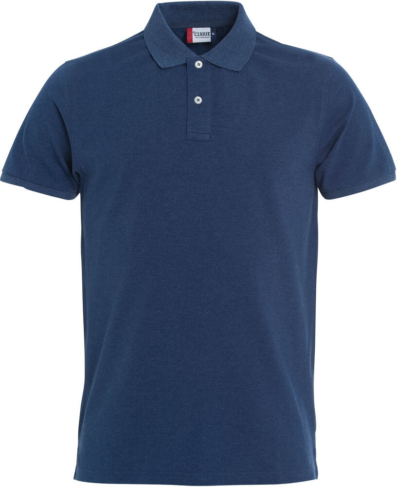Clique Stretch Premium Polo Heren blauwmelange