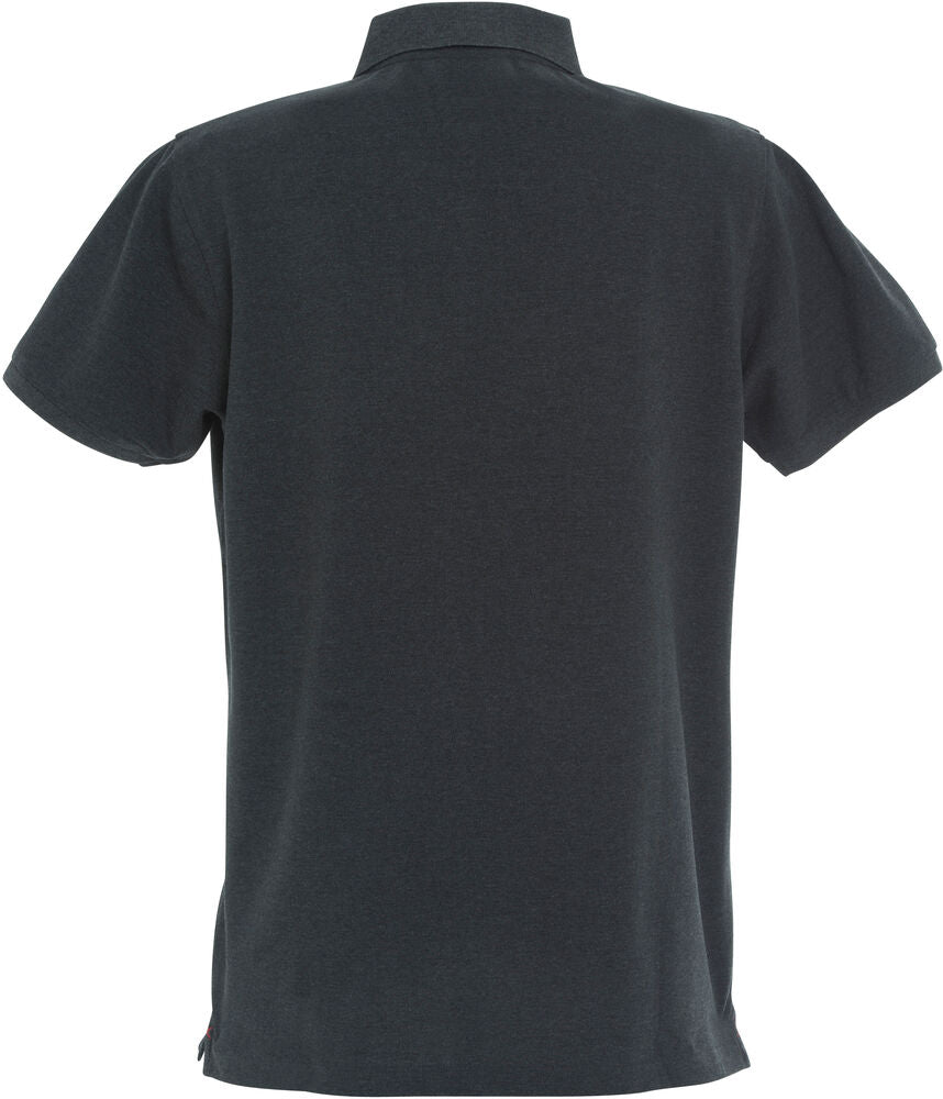 Clique Stretch Premium Polo Heren antraciet melange achterkant