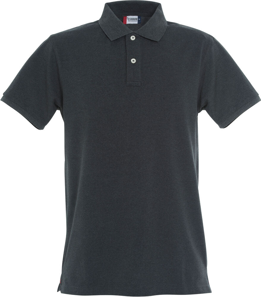 Clique Stretch Premium Polo Heren antraciet melange