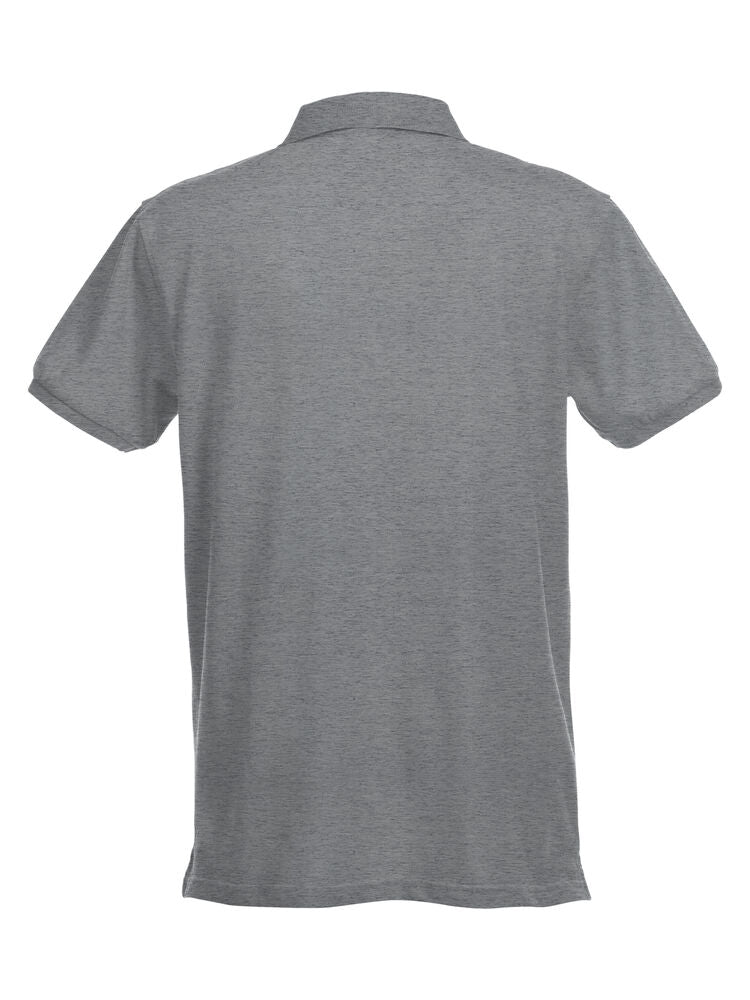 Clique Stretch Premium Polo Heren grijsmelange achterkant