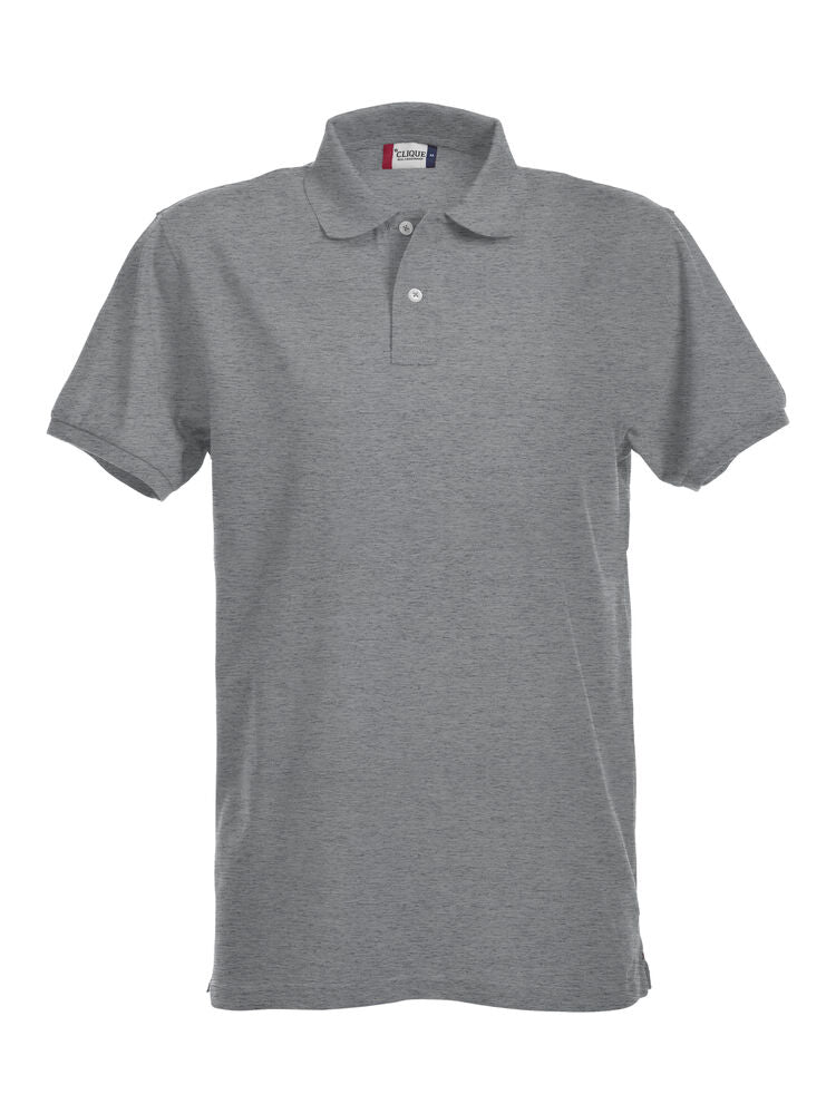Clique Stretch Premium Polo Heren grijsmelange