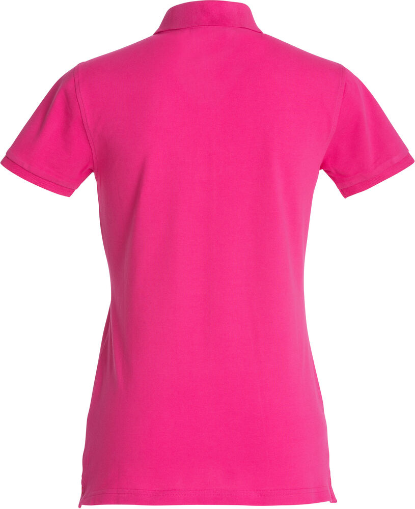 Clique Stretch Premium Polo Dames helder kersen achterkant