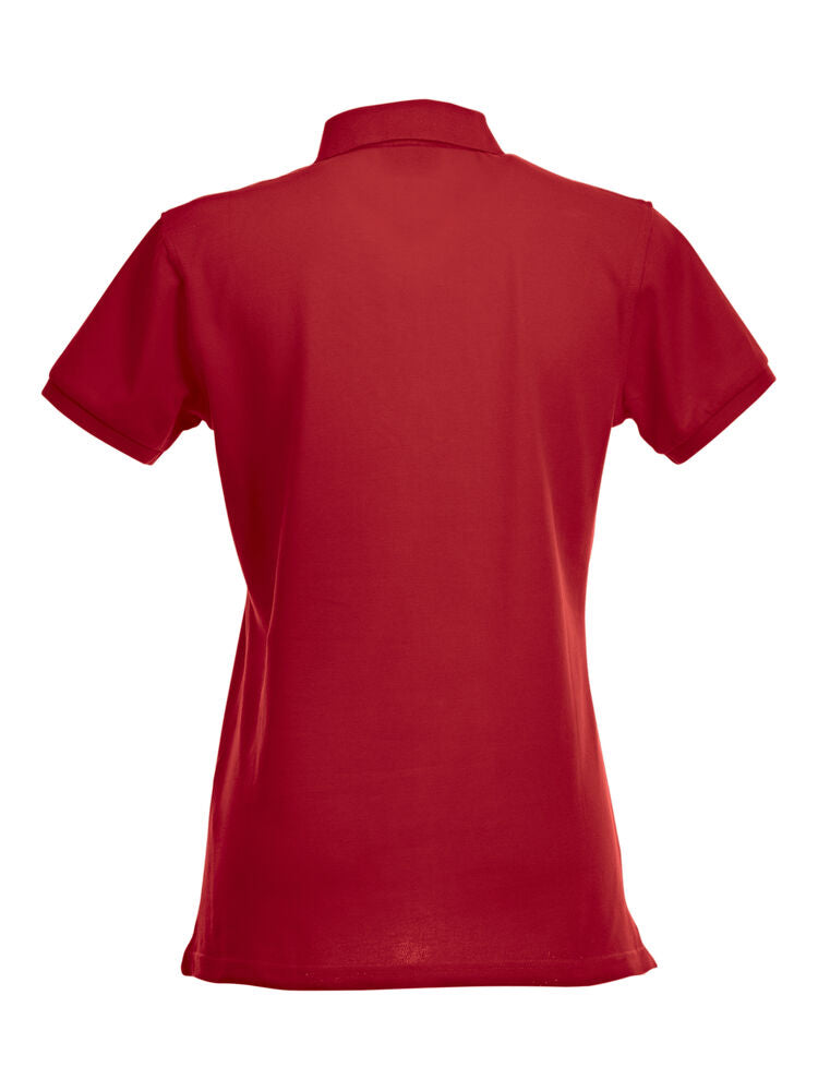 Clique Stretch Premium Polo Dames rood achterkant