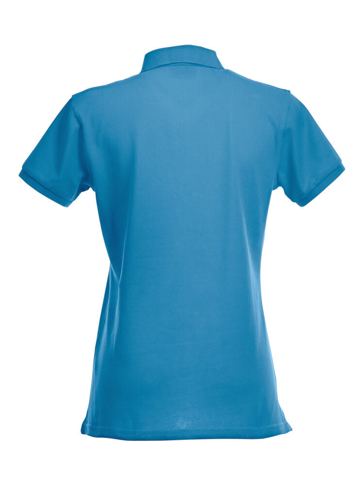 Clique Stretch Premium Polo Dames turquoise achterkant