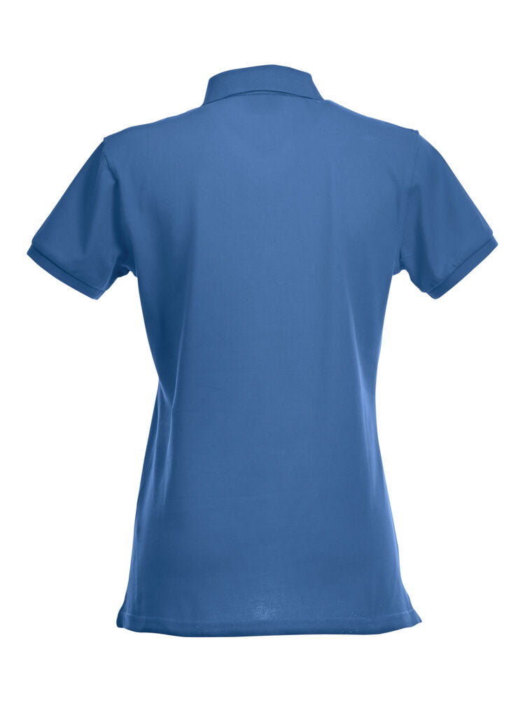 Clique Stretch Premium Polo Dames kobalt achterkant