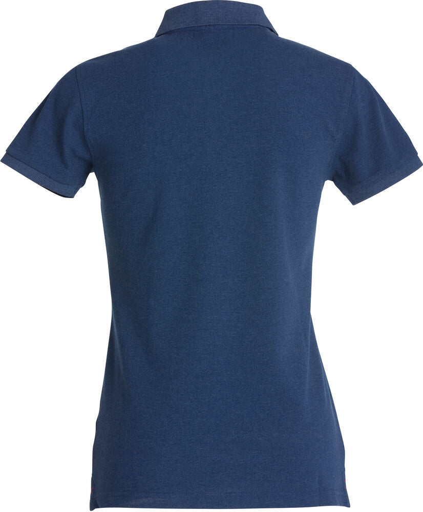 Clique Stretch Premium Polo Dames blauwmelange achterkant