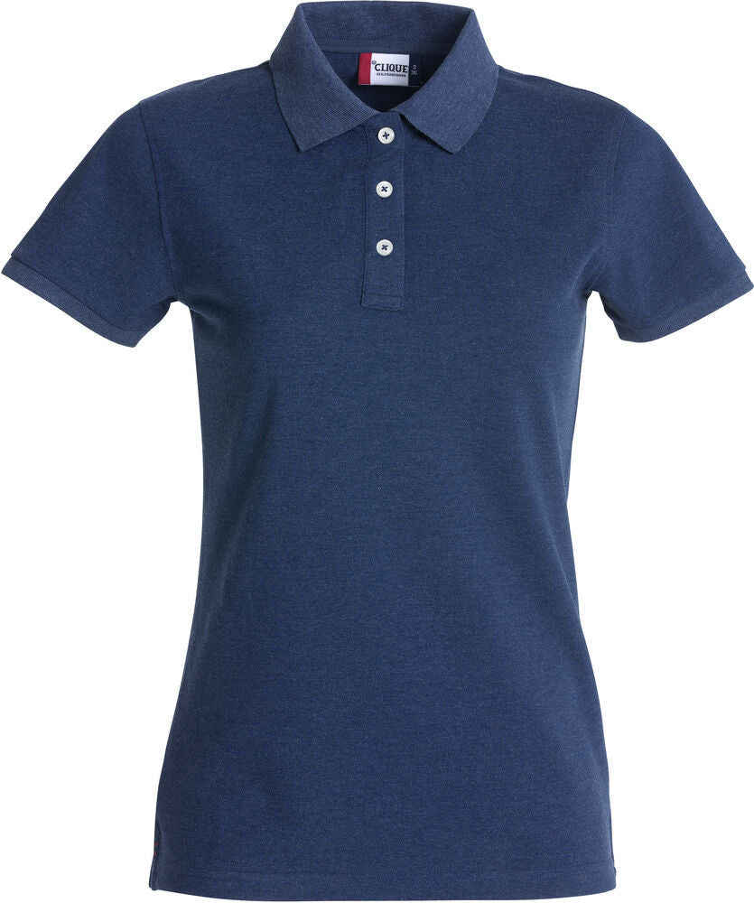 Clique Stretch Premium Polo Dames blauwmelange