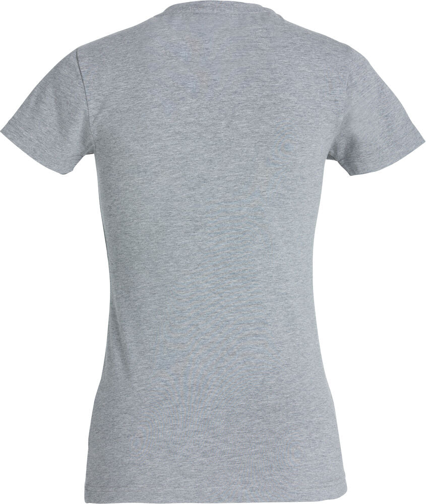 Clique Stretch Premium Polo Dames grijsmelange achterkant